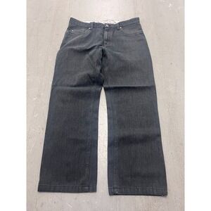 Kenneth Cole Jeans Mens 34x29 Gray Denim Dark Wash Baggy Wide Leg Streetwear